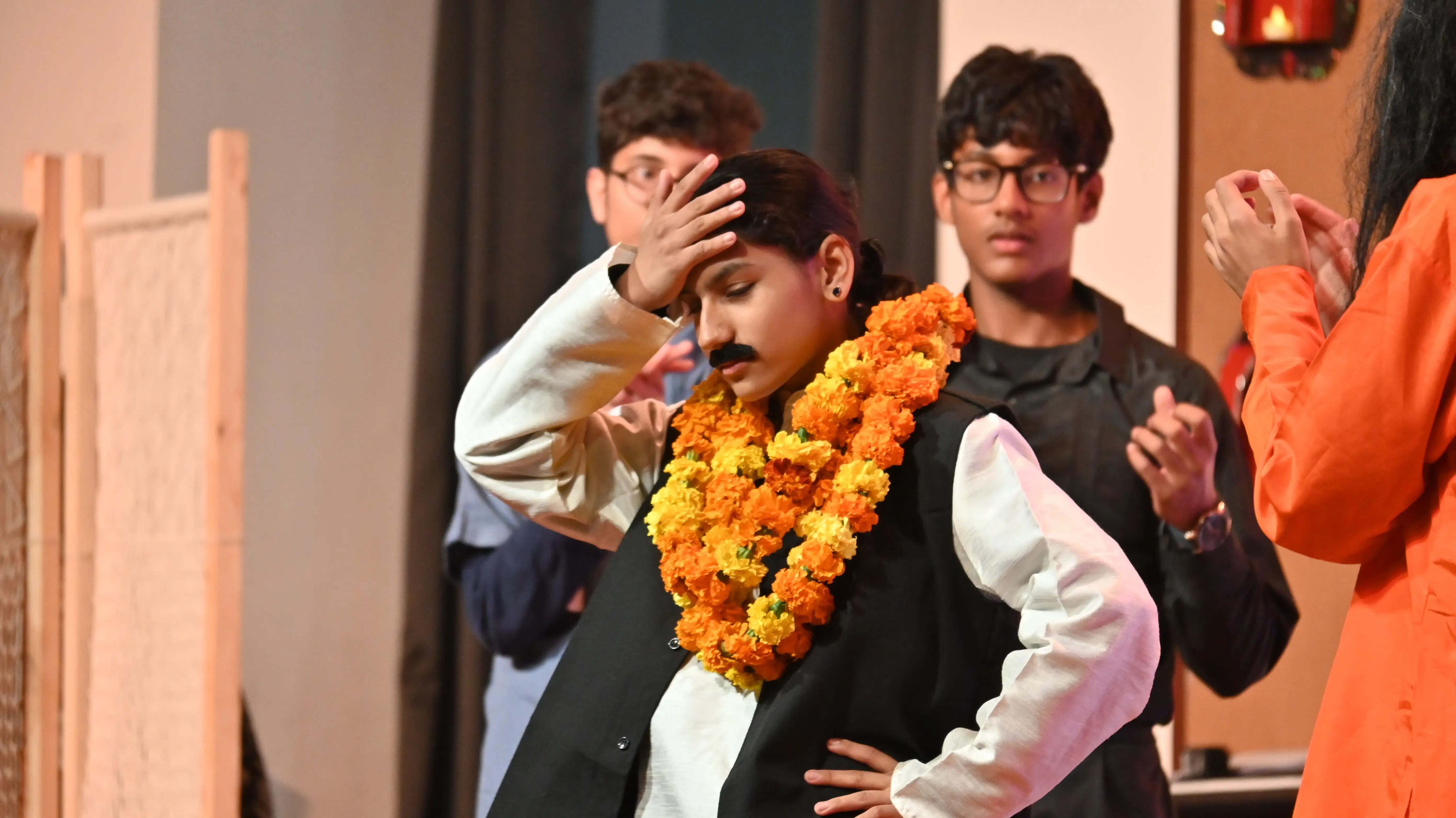 Students performing theatre activities at Vega School